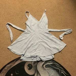 Baby blue mini dress with shorts